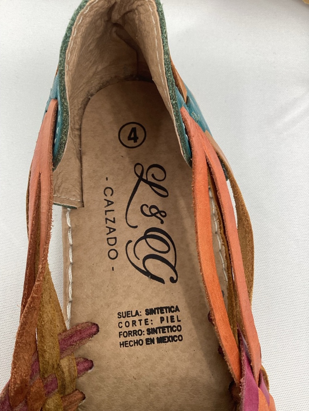 Colorful Woven Leather Huarache  Sandals - Multicolor - Picture 5 of 8
